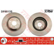 DF6013S TRW Тормозной диск