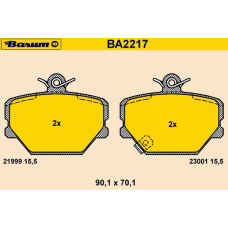 BA2217 BARUM Комплект тормозных колодок, дисковый тормоз