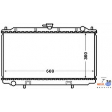 8MK 376 705-631 HELLA Радиатор, охлаждение двигателя