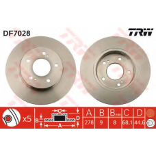 DF7028 TRW Тормозной диск