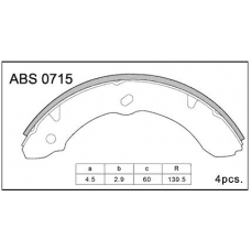 ABS0715 Allied Nippon Колодки барабанные