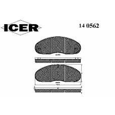 140562 ICER Комплект тормозных колодок, дисковый тормоз