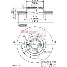 24931 E METZGER Тормозной диск