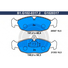 B1.G102-0317.2 GALFER Комплект тормозных колодок, дисковый тормоз