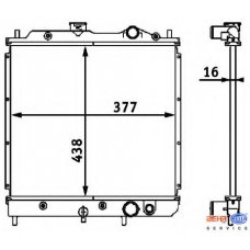 8MK 376 708-091 HELLA Радиатор, охлаждение двигателя