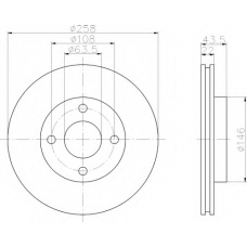 8DD 355 106-421 HELLA Тормозной диск
