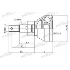 PCV1698 PATRON Шарнирный комплект, приводной вал