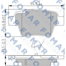 FO 896181 FOMAR ROULUNDS Комплект тормозных колодок, дисковый тормоз