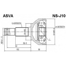 NS-J10 ASVA Шарнирный комплект, приводной вал