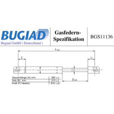 BGS11136 BUGIAD Газовая пружина, крышка багажник