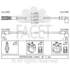 4.8693 FACET Ккомплект проводов зажигания