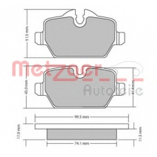 1170052 METZGER Комплект тормозных колодок, дисковый тормоз