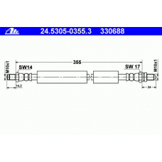 24.5305-0355.3 ATE Тормозной шланг