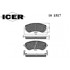 181517 ICER Комплект тормозных колодок, дисковый тормоз