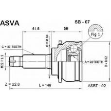 SB-07 ASVA Шарнирный комплект, приводной вал