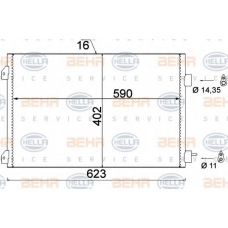 8FC 351 310-791 HELLA Конденсатор, кондиционер