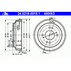 24.0218-0018.1 ATE Тормозной барабан