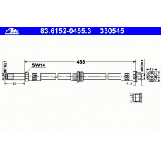 83.6152-0455.3 ATE Тормозной шланг