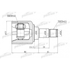 PCV1071 PATRON Шарнирный комплект, приводной вал