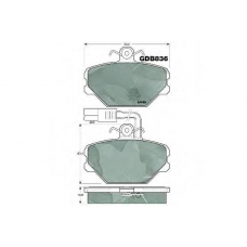 GDB836 TRW Комплект тормозных колодок, дисковый тормоз