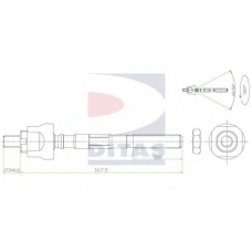 A2-5543 DITAS Осевой шарнир, рулевая тяга