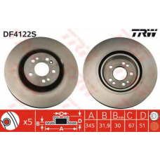 DF4222S TRW Тормозной диск