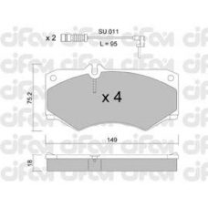 822-014-0K CIFAM Комплект тормозных колодок, дисковый тормоз