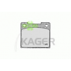 35-0360 KAGER Комплект тормозных колодок, дисковый тормоз