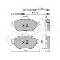 22-0185-1 METELLI Комплект тормозных колодок, дисковый тормоз