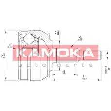 6079 KAMOKA Шарнирный комплект, приводной вал