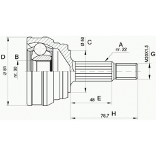 CVJ5005.10 OPEN PARTS Шарнирный комплект, приводной вал