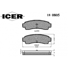 180805 ICER Комплект тормозных колодок, дисковый тормоз
