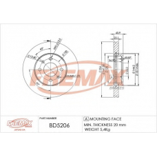 BD-5206 FREMAX Тормозной диск