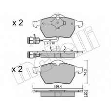 22-0181-0 METELLI Комплект тормозных колодок, дисковый тормоз