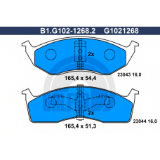 B1.G102-1268.2 GALFER Комплект тормозных колодок, дисковый тормоз