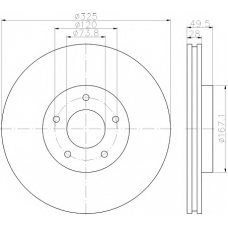 8DD 355 123-052 HELLA PAGID Тормозной диск