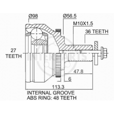 OJ-1671 InterParts Шарнирный комплект, приводной вал