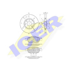 31852-4752 ICER Комплект тормозов, дисковый тормозной механизм