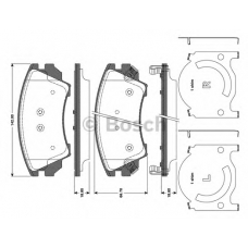 0 986 TB3 107 BOSCH Комплект тормозных колодок, дисковый тормоз