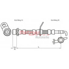 4110028 METZGER Тормозной шланг