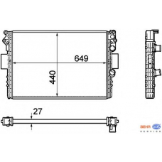 8MK 376 754-401 HELLA Радиатор, охлаждение двигателя