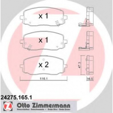 24275.165.1 ZIMMERMANN Комплект тормозных колодок, дисковый тормоз