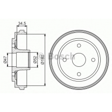 0 986 477 263 BOSCH Тормозной барабан