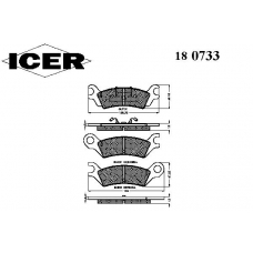 180733 ICER Комплект тормозных колодок, дисковый тормоз