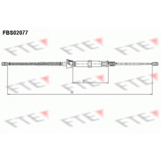 FBS02077 FTE Трос, стояночная тормозная система