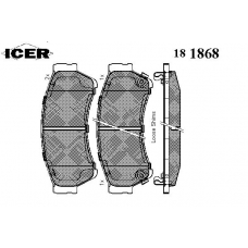 181868 ICER Комплект тормозных колодок, дисковый тормоз