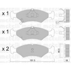 22-0127-0 METELLI Комплект тормозных колодок, дисковый тормоз