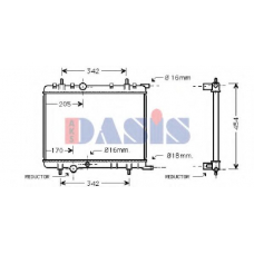 160072N AKS DASIS Радиатор, охлаждение двигателя