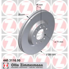 440.3116.00 ZIMMERMANN Тормозной диск