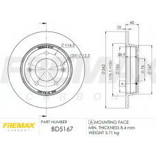 BD-5167 FREMAX Тормозной диск